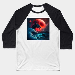 The Dragon & The Red Moon Baseball T-Shirt